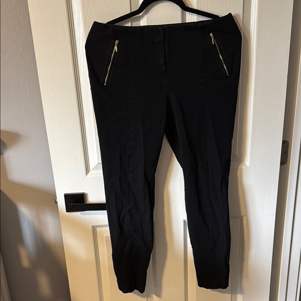 Alfani Black Trousers with Zipper Accents